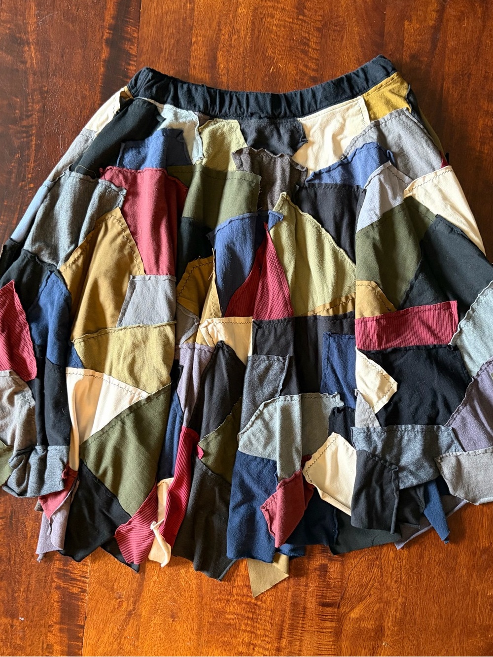 Handmade Patchwork Multi-Color Casual Boho Style Skirt Women’s Size Small
